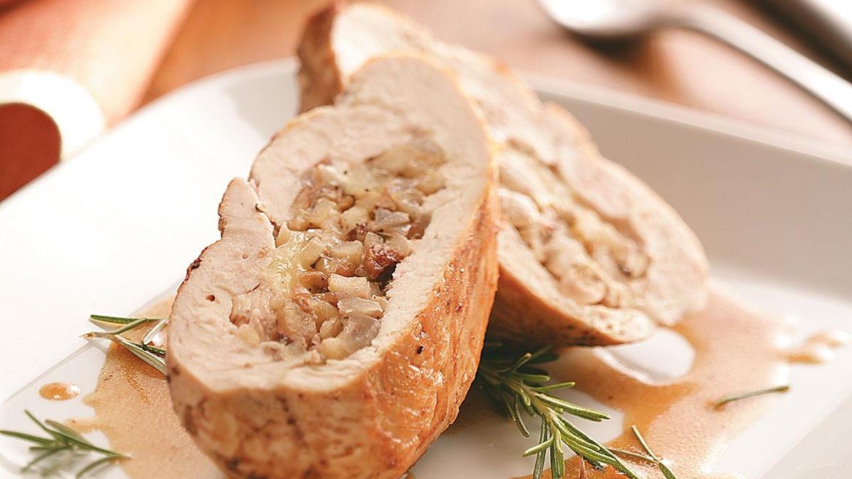 Chicken Stuffed With Walnuts Apples Brie Recipe How To Make It Taste Of Home