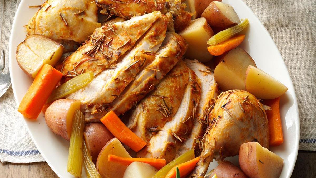 Slow Roasted Chicken With Vegetables Recipe How To Make It Taste Of Home