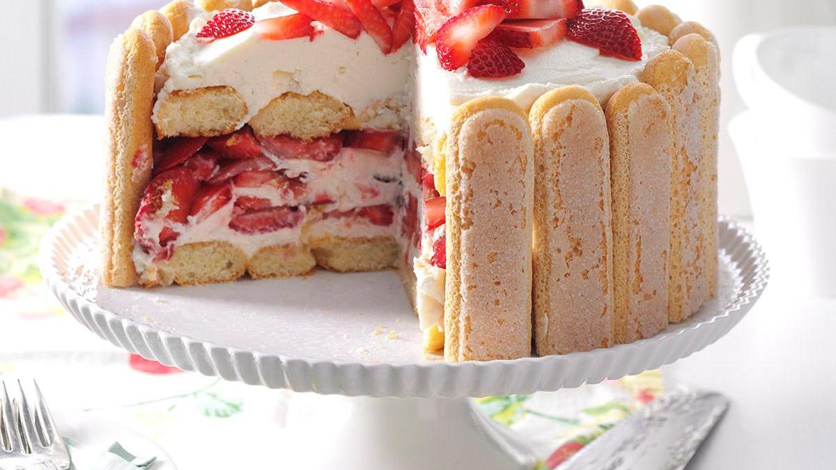 Strawberry Ladyfinger Icebox Cake Recipe How To Make It Taste Of Home