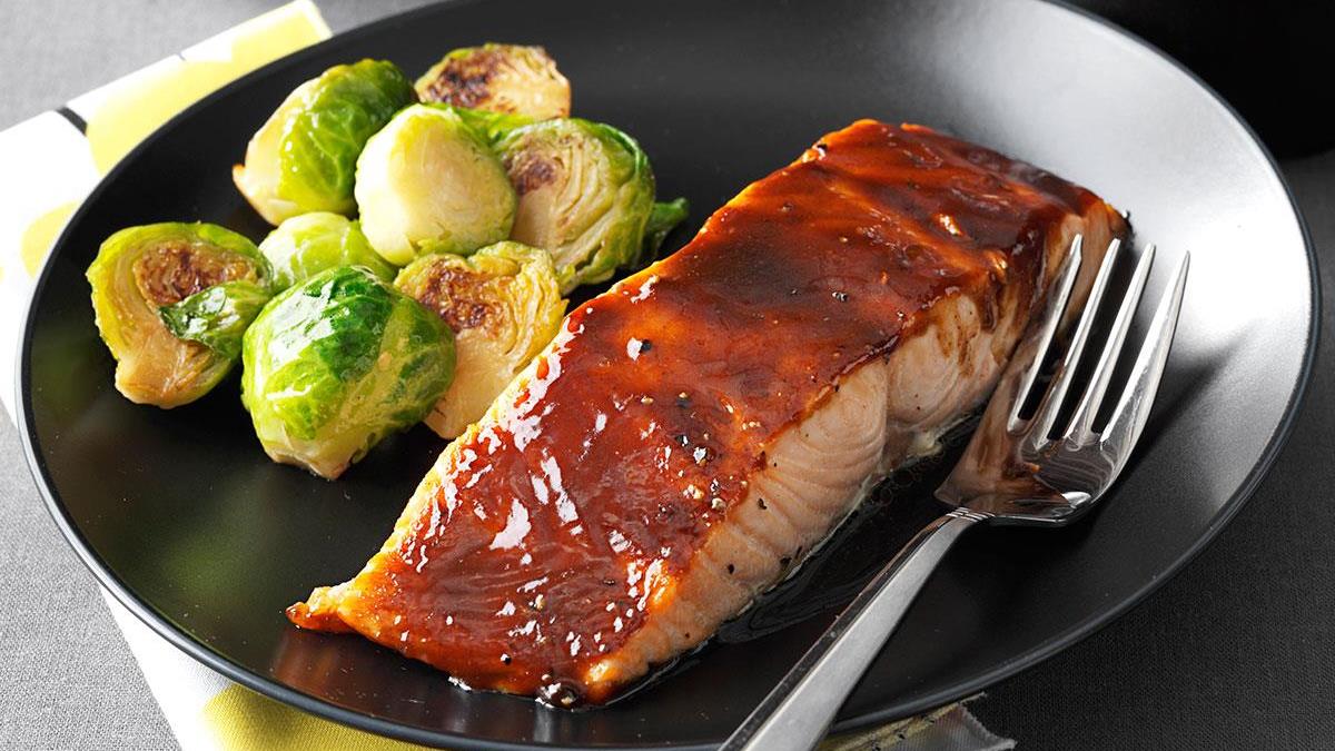 Sweet Spicy Glazed Salmon Recipe How To Make It Taste Of Home