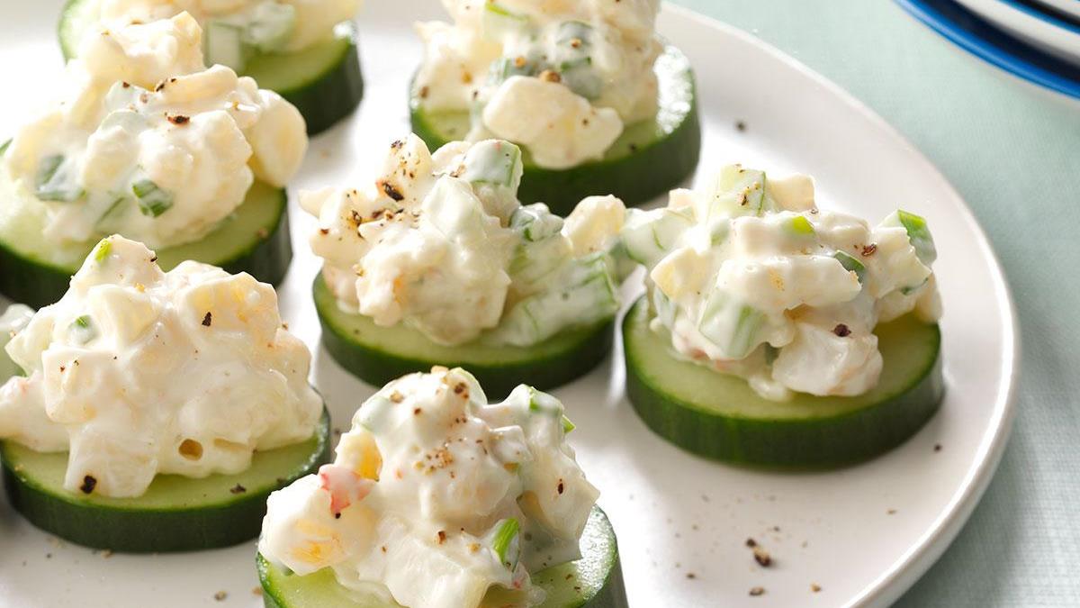 Shrimp Cucumber Rounds Recipe How To Make It Taste Of Home