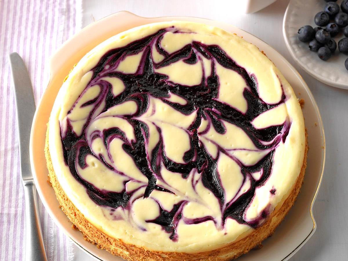 Contest Winning Blueberry Swirl Cheesecake Recipe How To Make It Taste Of Home