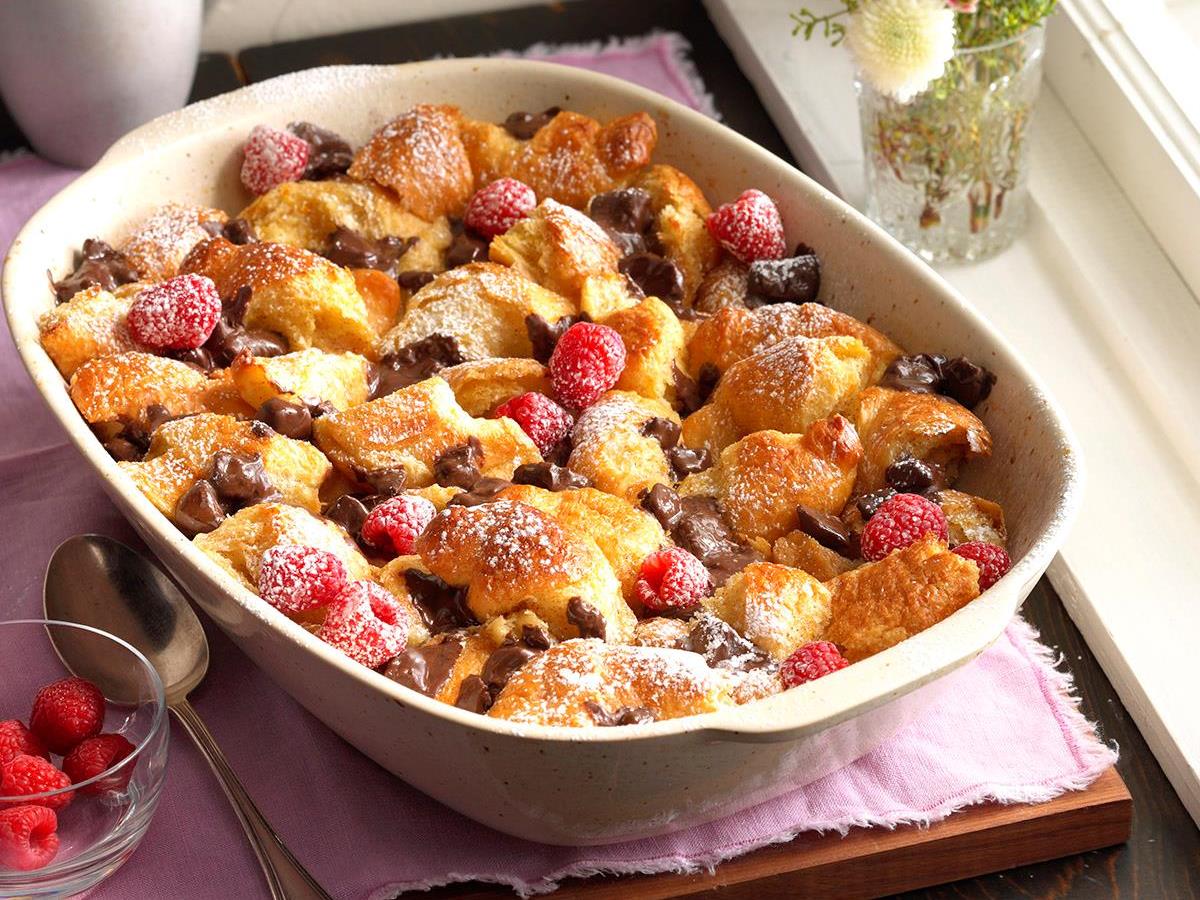 Dark Chocolate Croissant Bread Pudding Recipe How To Make It Taste Of Home