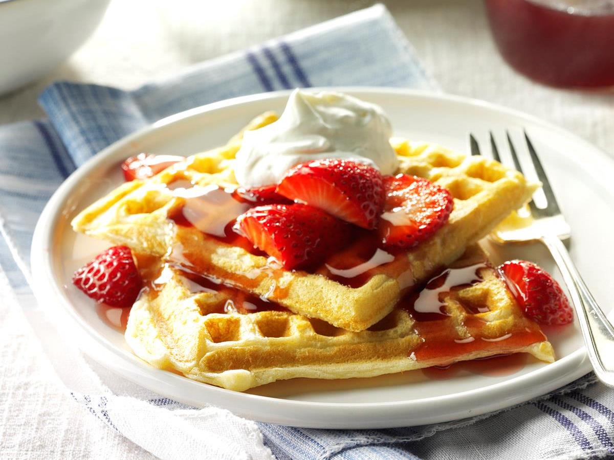 Golden Buttermilk Waffles Recipe Taste Of Home