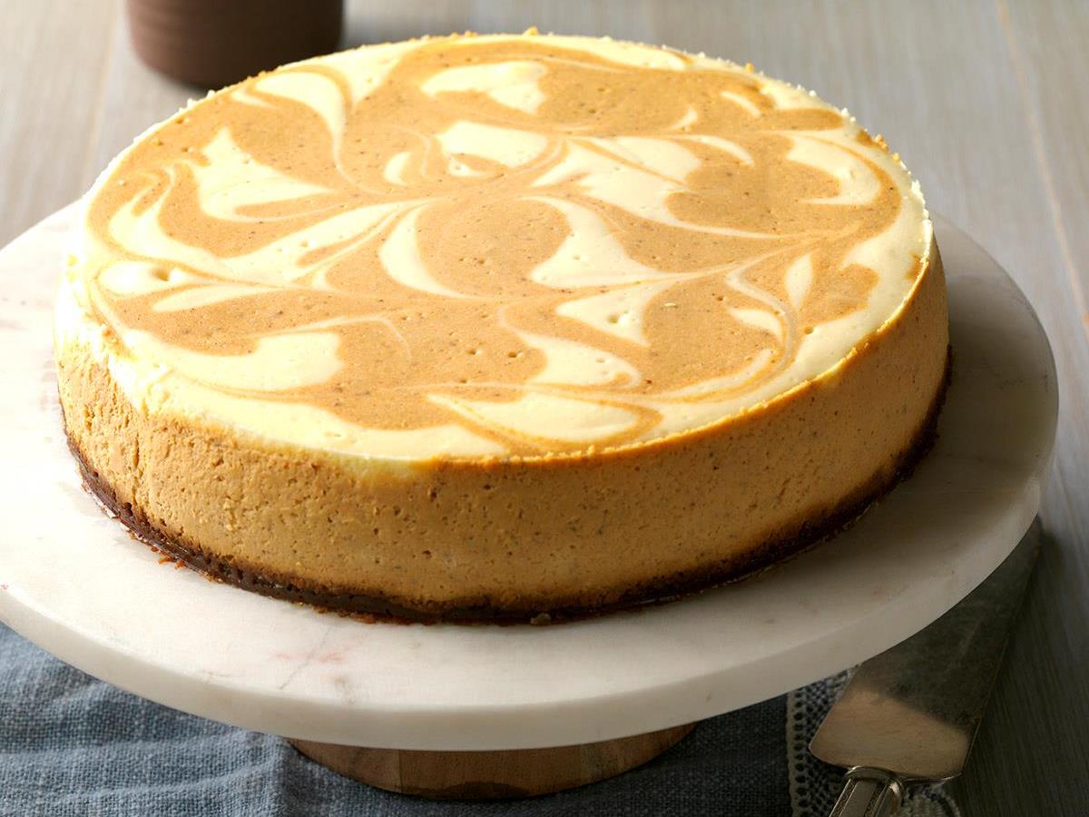 Marbled Pumpkin Cheesecake Recipe How To Make It Taste Of Home
