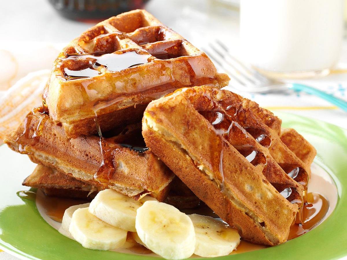 Peanut Butter And Banana Waffles Recipe How To Make It