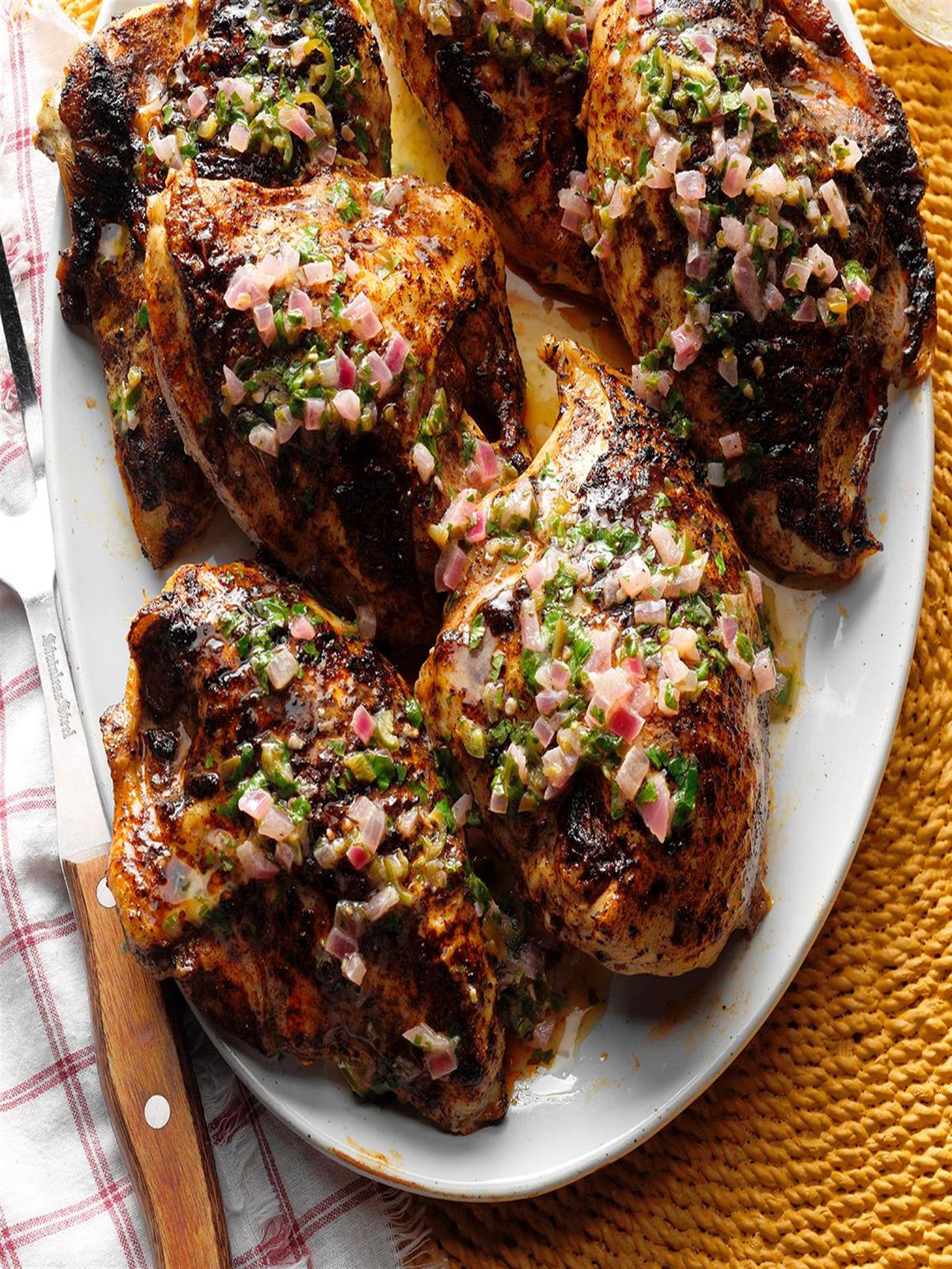 Spiced Grilled Chicken With Cilantro Lime Butter Recipe Taste Of Home