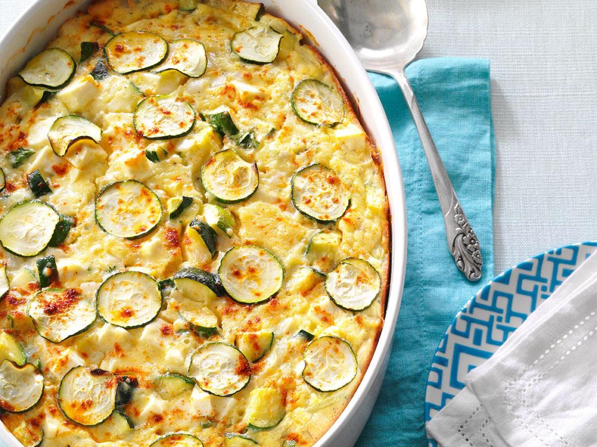 Greek Zucchini Feta Bake Recipe Taste Of Home