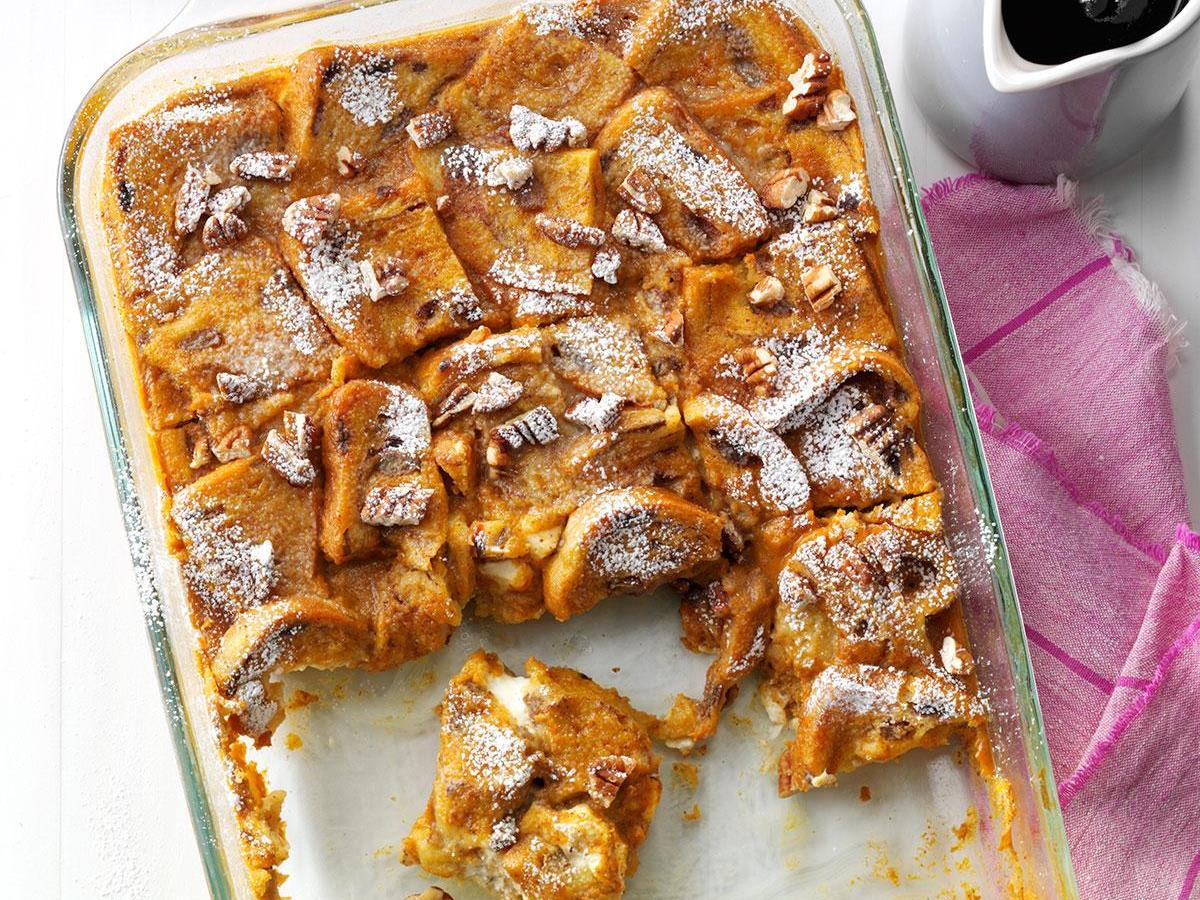 Overnight Pumpkin French Toast Casserole Recipe Taste Of Home